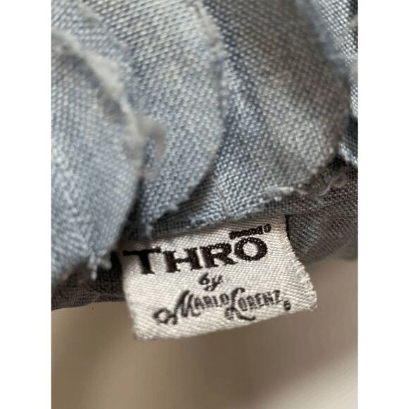 Thro by Marlo Lorenz Textured Ruffle Accent Throw Pillow Gray Set of 2 16X16 - Picture 4 of 5